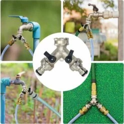 ZHUOXUAN Tuyau D'arrosage Splitter, 2 Voies Robinet De Jardin Robinet 3/4" Y Raccord De Tuyau Pour Robinet D'extérieur Avec Connecteurs Et Rondelles 11 ZHUOXUAN Tuyau D'arrosage Splitter, 2 Voies Robinet De Jardin Robinet 3/4" Y Raccord De Tuyau Pour Robinet D'extérieur Avec Connecteurs Et Rondelles -Promos Raccord d'arrosage Magasin 55488337 5