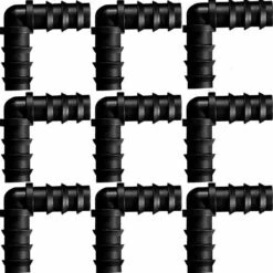 Connecteurs De Tuyaux Pour 16 Mm Système D'Irrigation Coude, Noir, 9 Pcs，Fontainebleau -Promos Raccord d'arrosage Magasin 55792235 5