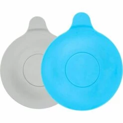 PERLE RARE Bouchon De Vidange Pour Baignoire, Douche, évier De Cuisine Et Lavabo De Salle De Bain, Bouchon D'évier Amovible, Empêche L'eau De S'écouler, Ø 13 Cm, Pour Trous D'écoulement Jusqu'à 90mm, Gris + Bleu