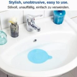 PERLE RARE Bouchon De Vidange Pour Baignoire, Douche, évier De Cuisine Et Lavabo De Salle De Bain, Bouchon D'évier Amovible, Empêche L'eau De S'écouler, Ø 13 Cm, Pour Trous D'écoulement Jusqu'à 90mm, Gris + Bleu -Promos Raccord d'arrosage Magasin 55869579 3
