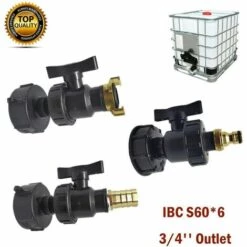 Fei Yu Adaptateur IBC, Raccords De Réservoir IBC S60X6 - Kit De Raccords Pour Tuyau Cannelé (S60 X 6 Bouchons + Valve + Geka) -Promos Raccord d'arrosage Magasin 56057359 2