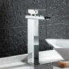 LUCKY-88 Robinet De Bassin De Comptoir De Salle De Bain Tout En Cuivre Cascade Créative Robinet De Galvanoplastie PVD à Double Contrôle Chaud Et Froid (sur Lavabo De Comptoir) -Promos Raccord d'arrosage Magasin 56329768 1