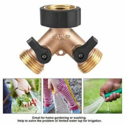 IRISFR Répartiteur à 2 Voies En Laiton 3/4" Pour Robinets Splitter Tuyau D'arrosage Robinets Et Valves En Forme De Y Avec Vannes Marche/arrêt Individuelles, Connexion De 2 Appareils，Lilaris -Promos Raccord d'arrosage Magasin 56532517 2