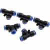 CHANCEY 5pcs Tuyau D'arrosage Raccord De Tuyau Connecteur De Robinet Tuyau De Raccords Rapides Pneumatiques à 3 Voies Connecteur Push-in-8mm Pour Raccorder Le Raccord De Tuyau D'eau,SEMAket,noir+bleu -Promos Raccord d'arrosage Magasin 56570404 1