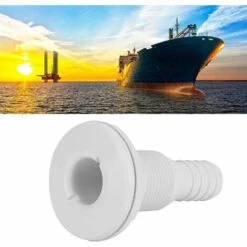 GUAZHUNIFR Raccord Traversant De Coque 3/4In En Plastique Marine Traversant Coque Raccords D'échappement Bouchon Vidange Bateau Sortie De Vidange D'Accessoire Marin Blanc.Gu.B/bon -Promos Raccord d'arrosage Magasin 57213090 3