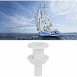 GUAZHUNIFR Raccord Traversant De Coque 3/4In En Plastique Marine Traversant Coque Raccords D'échappement Bouchon Vidange Bateau Sortie De Vidange D'Accessoire Marin Blanc.Gu.B/bon -Promos Raccord d'arrosage Magasin 57213090 4