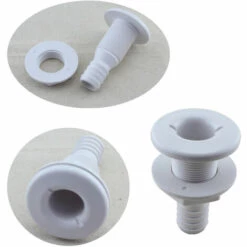 GUAZHUNIFR Raccord Traversant De Coque 3/4In En Plastique Marine Traversant Coque Raccords D'échappement Bouchon Vidange Bateau Sortie De Vidange D'Accessoire Marin Blanc.Gu.B/bon -Promos Raccord d'arrosage Magasin 57213090 5