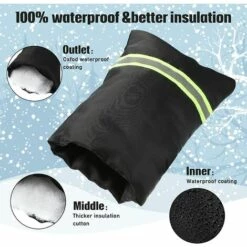 ROSIER Couvercle De Robinet Extérieur Réfléchissant Couvercle De Robinet Extérieur Noir Couvre-Robinet Extérieur De Jardin Avec Sangle D'Isolation Protecteur Isolé Veste Couvercle De Robinet (Black, 20.5*16cm) ——VEBTles -Promos Raccord d'arrosage Magasin 57764131 3