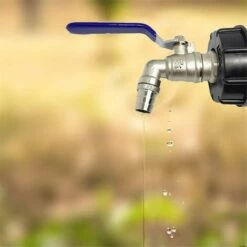READCLY Robinet Cuve 1000L,Robinet Pour IBC Robinet Recuperateur Eau De Pluie Adaptateur De Cuve Robinet,Adaptateur De Réservoir De Vidange,Robinet En Laiton Fabriqué En PP Filetage Gros 60 Mm (Blue 3/4") -Promos Raccord d'arrosage Magasin 57816366 4