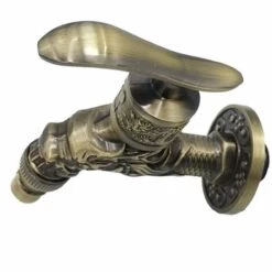 MACARON Robinet Mural RéTro En Laiton, Robinet Exterieur Jardin G1/2", Robinet En Laiton Antique, Robinet Mural Vintage, Antique Cuivre Dragon Sculpté Robinet Pour Cuisine Bain Jardin LO-Ron -Promos Raccord d'arrosage Magasin 58481912 3