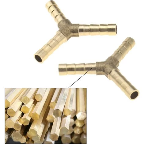 MACARON Barbe En Laiton Raccord De Tuyau Y-Type 3 Voies Joint De Tuyaux Connecteur Adaptateur 1/4 Pouces Compatible Pour Air Eau Mazout (5pcs 6mm)LO-Ron 5 MACARON Barbe En Laiton Raccord De Tuyau Y-Type 3 Voies Joint De Tuyaux Connecteur Adaptateur 1/4 Pouces Compatible Pour Air Eau Mazout (5pcs 6mm)LO-Ron – Image 3