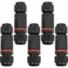ALMI 5 Pcs Boîte De Derivation Étanche, Connecteur Électrique Éxterieur IP68, Connecteurs Boîtier Et Câble Électrique Extérieur Ø 1-13mm - Noir -Promos Raccord d'arrosage Magasin 58506133 1