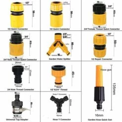 ALMI Lot De 20 Connecteur De Raccord Tuyau D'arrosage,Adaptateur Robinet Tuyau Arrosage,Séparateur De Tuyau En Y, Connecteur De Robinet Universel, Etc. -Promos Raccord d'arrosage Magasin 58506137 2