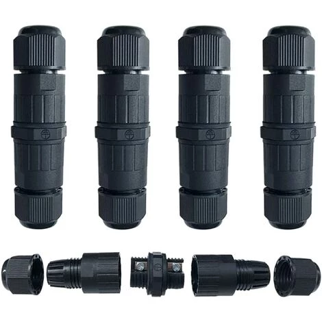 ALMI 4Pcs Premium Boîtes De Jonction, 3 Broches Connecteur De Câble, Connecteur Étanche IP68, Connecteurs Boîtier Électrique Extérieur 5~9mm (Vis Type) 3 ALMI 4Pcs Premium Boîtes De Jonction, 3 Broches Connecteur De Câble, Connecteur Étanche IP68, Connecteurs Boîtier Électrique Extérieur 5~9mm (Vis Type)