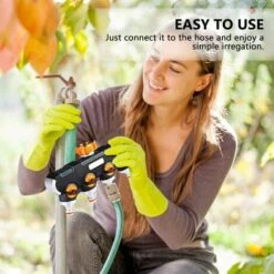 AOUGO Distributeur D'arrosage à 4 Voies, Distributeur D'arrosage De Tuyau, Débit D'eau Réglable Et Verrouillable, Distributeur Pour L'irrigation De Jardin (filetage Européen 3/4) -Promos Raccord d'arrosage Magasin 58573666 5