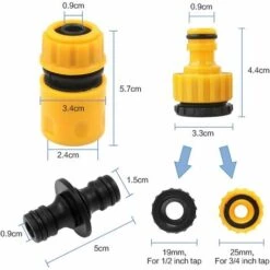 HIASDFLS Raccord D'Arrosage Connecteur De Robinet Plastique, Connecteurs Rapides Pour Tuyau D'Arrosage Jardin Tuyau Double Connecteur1/2 Et 3/4" Hose Quick Connector - 20 Pcs -Promos Raccord d'arrosage Magasin 58677811 2