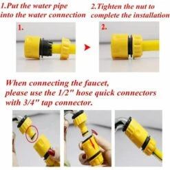 HIASDFLS Raccord D'Arrosage Connecteur De Robinet Plastique, Connecteurs Rapides Pour Tuyau D'Arrosage Jardin Tuyau Double Connecteur1/2 Et 3/4" Hose Quick Connector - 20 Pcs -Promos Raccord d'arrosage Magasin 58677811 5