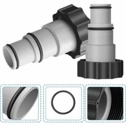 HIASDFLS Adaptateur De Tuyau Pour Pompe De Piscine, Raccord De Tuyau Diamètre 32/38 Mm, Avec Joint, Adaptateur En Plastique Pièce De Rechange Pour Piscine -Promos Raccord d'arrosage Magasin 58677837 4
