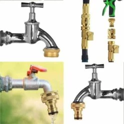 BEARSU Connecteur De Robinet 3/4 Pouces Kit De Raccordement De Tuyau D'arrosage,Tuyau D'arrosage De Connexion De Robinet Connecteur Rapide En Laiton à Filetage （2 Paire） -Promos Raccord d'arrosage Magasin 58679064 5