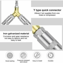 ALMI Raccord Rapide Pneumatique Connecteur Raccord 3 Voies Air Comprimé Raccord Rapide Pneumatique 1/4" Y Pièce Raccord Rapide Compresseur Pneumatique Pour Tuyau D'air De Compresseur, 13 * 12cm 9 ALMI Raccord Rapide Pneumatique Connecteur Raccord 3 Voies Air Comprimé Raccord Rapide Pneumatique 1/4" Y Pièce Raccord Rapide Compresseur Pneumatique Pour Tuyau D'air De Compresseur, 13 * 12cm -Promos Raccord d'arrosage Magasin 58760862 3