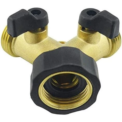 FLYME Tuyau D'arrosage En Laiton Avec Connecteur Y Vanne Y Valve Connecteur Tuyau De Jardin Poignée Confort Robinet De Sortie De Robinet Avec 2 Vannes Indépendantes On/off 3 FLYME Tuyau D'arrosage En Laiton Avec Connecteur Y Vanne Y Valve Connecteur Tuyau De Jardin Poignée Confort Robinet De Sortie De Robinet Avec 2 Vannes Indépendantes On/off