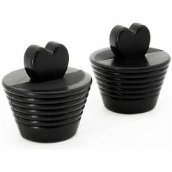 REGALOS 2 Pièces Bouchon De Baignoire Universel Bouchon De Baignoire Drains D'évier De Baignoire Bouchon De Vidange De Baignoire Bouchon Noir