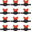 TINOR 12 PCS Robinet De Jardin Pour Tuyau, Tuyau Vanne D'irrigation 16 * 16mm Robinet D'arrêt Raccord En Plastique Pour Le Contrôle Extérieur De La Vanne D'eau De Jardin (Noir + Rouge) -Promos Raccord d'arrosage Magasin 59146153 1