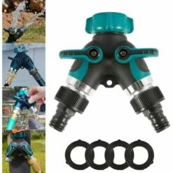 LTS FAFA Inverseur De Tuyau à 2 Voies, Inverseur De Tuyau D'arrosage De 3/4 Po Inverseur à 2 Voies Avec 2 Connecteurs Et 4 Joints En Caoutchouc