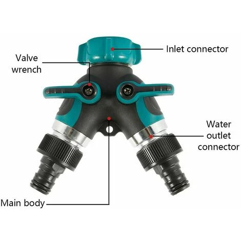 LTS FAFA Inverseur De Tuyau à 2 Voies, Inverseur De Tuyau D'arrosage De 3/4 Po Inverseur à 2 Voies Avec 2 Connecteurs Et 4 Joints En Caoutchouc 4 LTS FAFA Inverseur De Tuyau à 2 Voies, Inverseur De Tuyau D'arrosage De 3/4 Po Inverseur à 2 Voies Avec 2 Connecteurs Et 4 Joints En Caoutchouc – Image 2