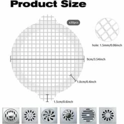 ZOLGINAH 30 Pcs Collecteur De Cheveux,Filtre Évier De Cuisine,Filtre Drain De Douche,Attrape Cheveux Douche,Filtre Cheveux Douche De Tissu Non Tissé Pour évier De Douche,Douche,Baignoire(Diamètre : 9cm) 11 ZOLGINAH 30 Pcs Collecteur De Cheveux,Filtre Évier De Cuisine,Filtre Drain De Douche,Attrape Cheveux Douche,Filtre Cheveux Douche De Tissu Non Tissé Pour évier De Douche,Douche,Baignoire(Diamètre : 9cm) -Promos Raccord d'arrosage Magasin 59346310 5