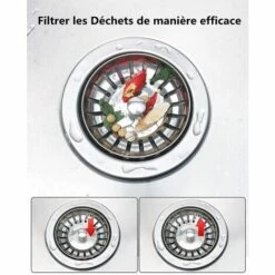 EINEMGELD Filtre évier Cuisine, Bouchon D Evier, Couvercle De Filtre évier Cuisine, Filtre à évier En Acier Inoxydable, Bouchon Evier Inox, Diamètre De 80 Mm -Promos Raccord d'arrosage Magasin 59434185 4