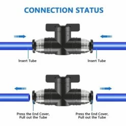 TRIOMPHE 5 Pièces Connecteur Pneumatique Boisseau Sphérique Pneumatique Vanne Manuelle Pneumatique Peut Contrôler L'ouverture Et La Fermeture Du Fluide Adaptateur De Raccords Rapides Interrupteur (6mm)T-Audace -Promos Raccord d'arrosage Magasin 59449741 3