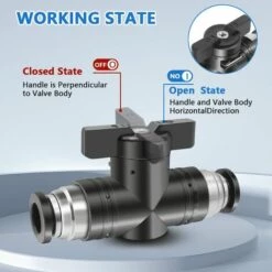 TRIOMPHE 5 Pièces Connecteur Pneumatique Boisseau Sphérique Pneumatique Vanne Manuelle Pneumatique Peut Contrôler L'ouverture Et La Fermeture Du Fluide Adaptateur De Raccords Rapides Interrupteur (6mm)T-Audace -Promos Raccord d'arrosage Magasin 59449741 4