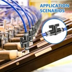 TRIOMPHE 5 Pièces Connecteur Pneumatique Boisseau Sphérique Pneumatique Vanne Manuelle Pneumatique Peut Contrôler L'ouverture Et La Fermeture Du Fluide Adaptateur De Raccords Rapides Interrupteur (6mm)T-Audace -Promos Raccord d'arrosage Magasin 59449741 5