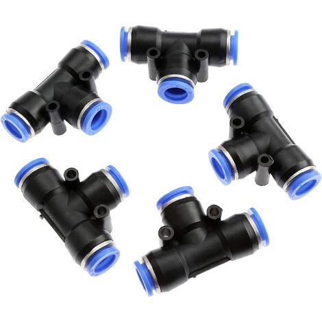TRIOMPHE 5pcs Jonction En T Tuyau De Raccords Rapides Pneumatiques à 3 Voies Connecteur Push-in Tuyau D'arrosage Raccord De Tuyau Connecteur De Robinet-12mm,T-Audace 4 TRIOMPHE 5pcs Jonction En T Tuyau De Raccords Rapides Pneumatiques à 3 Voies Connecteur Push-in Tuyau D'arrosage Raccord De Tuyau Connecteur De Robinet-12mm,T-Audace – Image 2