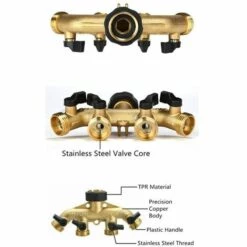 ILOVEMILAN Distributeur D'eau à 4 Voies En Laiton. Robinet Séparateur De Tuyau D'arrosage -Promos Raccord d'arrosage Magasin 59684997 4