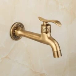 FLYME Antique Robinet En Laiton Poignée Lessive Salle De Bains Montage Mural Lave-Linge Robinet Extérieur Jardin Tuyau Simple Robinet Froid -Promos Raccord d'arrosage Magasin 59713243 3