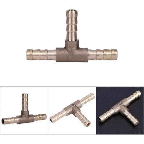 DECKON Raccord En Laiton De Tuyau De Carburant De Manière à 3 Voies En T Pour Tuyau De Gaz à Air Comprimé(6mm) 4 DECKON Raccord En Laiton De Tuyau De Carburant De Manière à 3 Voies En T Pour Tuyau De Gaz à Air Comprimé(6mm) – Image 2