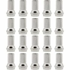 ROSIER 20pcs Connecteur De Prise De Type F Adaptateur à VisserVis Nickelé Pour Câble Coaxial D'antenne De Télévision Par Satellite 75-5——VEBTles