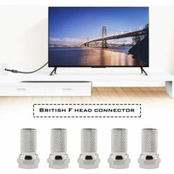 ROSIER 20pcs Connecteur De Prise De Type F Adaptateur à VisserVis Nickelé Pour Câble Coaxial D'antenne De Télévision Par Satellite 75-5——VEBTles -Promos Raccord d'arrosage Magasin 59961541 3