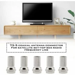 ROSIER 20pcs Connecteur De Prise De Type F Adaptateur à VisserVis Nickelé Pour Câble Coaxial D'antenne De Télévision Par Satellite 75-5——VEBTles -Promos Raccord d'arrosage Magasin 59961541 4