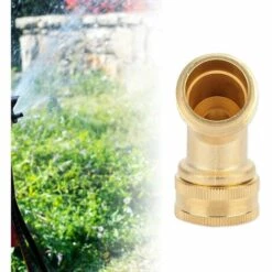 Cisea Connecteur De Tuyau D'Arrosage 3/4 '', Adaptateur De Connecteur De Tuyau De Robinet à Tournant Sphérique Coudé En Laiton Massif à 45 Degrés Adaptateur De Tuyau à Col De Cygne Robuste -Promos Raccord d'arrosage Magasin 60003185 3
