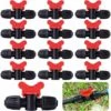 Cisea 20 Pièces Vanne Commutateur D'Irrigation Goutte Tube D'Irrigation PE 16 Mm Raccords Verrouillage Barbelés Vannes Connecteurs Tuyau Vanne Barbelée Jardin - Arrêter/Activer Le Débit D'eau -Promos Raccord d'arrosage Magasin 60003192 1