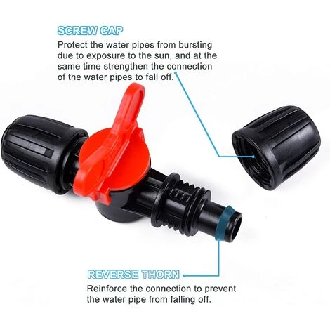 Cisea 20 Pièces Vanne Commutateur D'Irrigation Goutte Tube D'Irrigation PE 16 Mm Raccords Verrouillage Barbelés Vannes Connecteurs Tuyau Vanne Barbelée Jardin - Arrêter/Activer Le Débit D'eau 7 Cisea 20 Pièces Vanne Commutateur D'Irrigation Goutte Tube D'Irrigation PE 16 Mm Raccords Verrouillage Barbelés Vannes Connecteurs Tuyau Vanne Barbelée Jardin - Arrêter/Activer Le Débit D'eau – Image 5