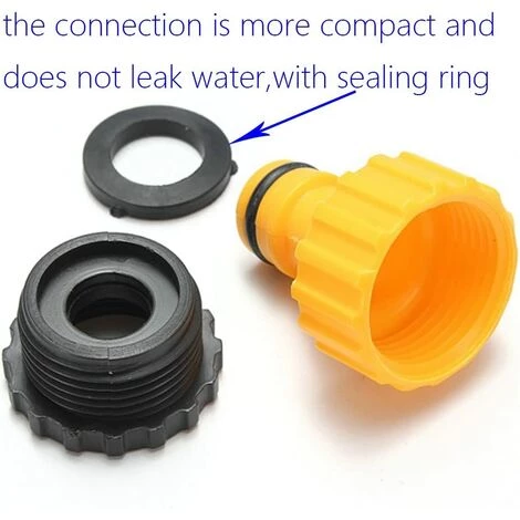 MINKUROW 6 Pièces 2 En 1 Adaptateur Raccord Connexion Nez De Robinet 1/2" Et 3/4" Vers Connecteur Rapide Pour Tuyau D'arrosage Jaune 5 MINKUROW 6 Pièces 2 En 1 Adaptateur Raccord Connexion Nez De Robinet 1/2" Et 3/4" Vers Connecteur Rapide Pour Tuyau D'arrosage Jaune – Image 3