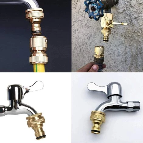 PERLE RARE 2 Pièces Connecteur De Robinet En Laiton Jardin, Accessoires De Connecteur De Tuyau D'Arrosage Connecteur De Tuyau D'Eau 3/4 Pouce 5 PERLE RARE 2 Pièces Connecteur De Robinet En Laiton Jardin, Accessoires De Connecteur De Tuyau D'Arrosage Connecteur De Tuyau D'Eau 3/4 Pouce – Image 3