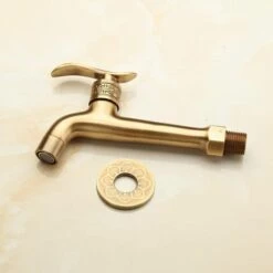 GUAZHUNIFR Antique Robinet En Laiton Poignée Lessive Salle De Bains Montage Mural Lave-Linge Robinet Extérieur Jardin Tuyau Simple Robinet Froid,GU.B/bon -Promos Raccord d'arrosage Magasin 60278828 5