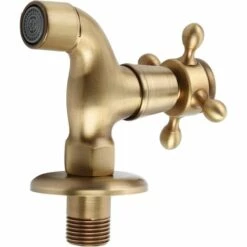 GUAZHUNIFR Générique Antique Robinet En Laiton Poignée Lessive Salle De Bains Montage Mural Lave-linge Robinet Extérieur Jardin Tuyau Simple Robinet Froid Long,GU.B/bon -Promos Raccord d'arrosage Magasin 60278907 5