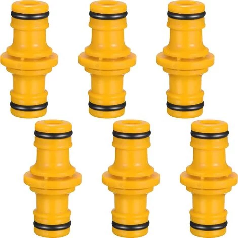 AOUGO 6 Pièces Double Connecteur De Tuyaux Mâles Raccords De Tuyaux Pour Rejoignez Le Tube De Tuyaux De Jardin (Jaune) 3 AOUGO 6 Pièces Double Connecteur De Tuyaux Mâles Raccords De Tuyaux Pour Rejoignez Le Tube De Tuyaux De Jardin (Jaune)