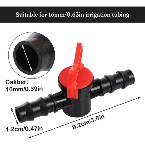 AOUGO 10 PCS Robinet De Jardin Pour Tuyau, Tuyau Vanne D'irrigation Raccord Tuyau 16mm Robinet D'arrêt Raccord En Plastique Pour Le Contrôle Extérieur De La Vanne D'eau De Jardin 4 AOUGO 10 PCS Robinet De Jardin Pour Tuyau, Tuyau Vanne D'irrigation Raccord Tuyau 16mm Robinet D'arrêt Raccord En Plastique Pour Le Contrôle Extérieur De La Vanne D'eau De Jardin – Image 2